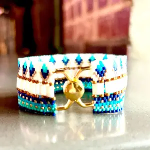 Hand beaded peyote stitch bracelet