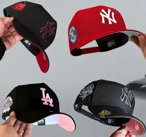 New Era MLB Snapback Baseball Cap – LA Dodgers NY Yankees Braves Pirates Adjustable Flat Brim Hat, Embroidered Team Logo Streetwear Fashion Cap for Men Women, Classic Hip Hop Sports Hat