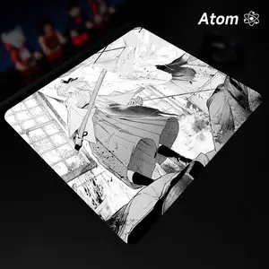 ATOM Mouse Pad  Anime Character Tempered Glass Mouse Pad, Laser Engraved Photovoltaic Glass, Super Slip Surface, Non-slip Honeycomb Base FPS Gaming Mouse Pad
