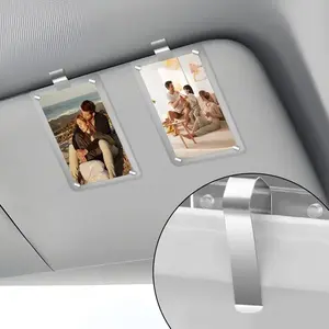 【Buy 1 Get 1 Free】Car Visor Picture Holder Magnetic Clear Acrylic Frame，Wallet-Size Clear Acrylic Car Picture Frame,Perfect for Polaroid Go and Instax Mini,Unique Gift for Couples,Stylish Automotive Accessory,Car Accessory