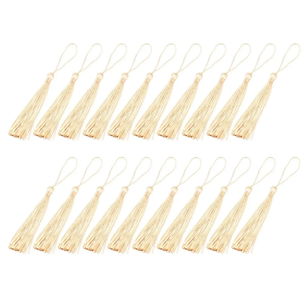 100Pcs Gold 13cm/5-Inch Handmade Soft Tassels Floss Bookmark Tassels for Jewelry Making, DIY Projects, Bookmarks