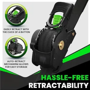 Automatic Retractable Tie-Down Straps, Medium Duty Reusable Binding Bands, Available in 1 Set, 2 Sets, or 4 Sets, for Trucks & Cargo Trailers