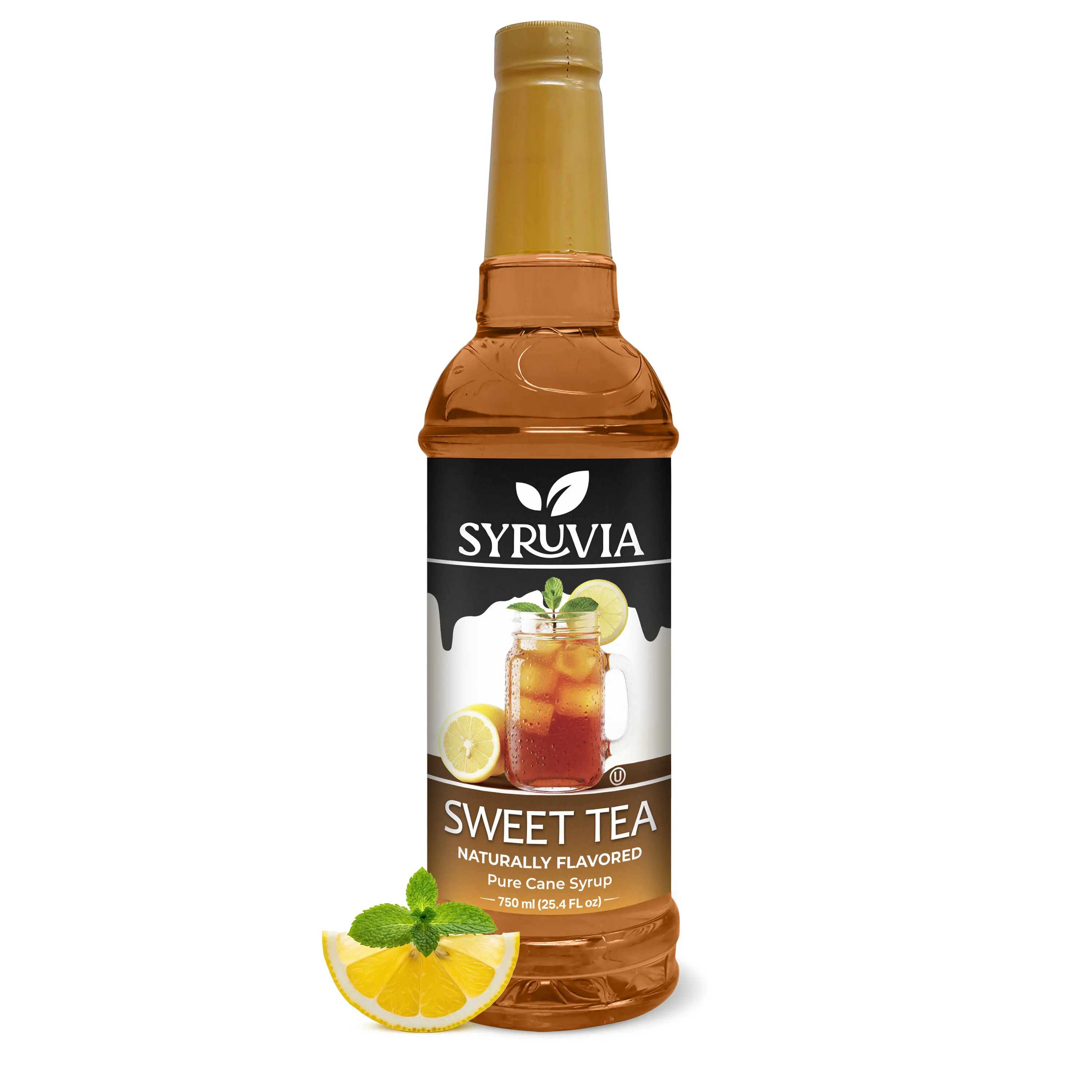 Syruvia Sweet Tea Flavored Syrup for Drinks, Cocktails, Lemonades, Iced Teas and Desserts – 25.4 fl oz