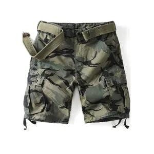 AKARMY Camo Cargo Shorts for Men Cotton Casual Wild Outdoor Work Relaxed Fit Shorts with Multi-Pockets 8069-A micai (No Belt) Streetwear Bottoms Camouflage