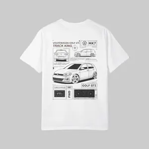 VW Golf GTI MK7 Car Blueprint Graphic T-shirt Hoodie Sweatshirt 2 Sided, Car Enthusiast Shirt, Auto Lover Gift