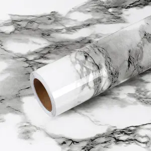 Self-Adhesive Marble Pattern Wallpaper, Waterproof Oil-Resistant Vinyl Sticker for Kitchen, Removable Easy-To-Apply DIY Home Decor