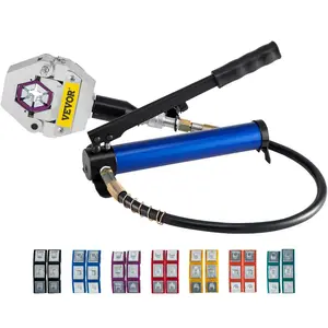 VEVOR Manually Operated AC Hose Crimper Hydra - Krimp 71550 Manual AC Hose Crimper Kit Air Conditioning Repair Handheld AC Hose Crimping Tool with 4 Dies