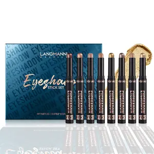 Travel-Friendly Eyeshadow Stick Set, Waterproof Cream Eye Makeup with Blendable Matte & Shimmer Shades for On-the-Go Looks