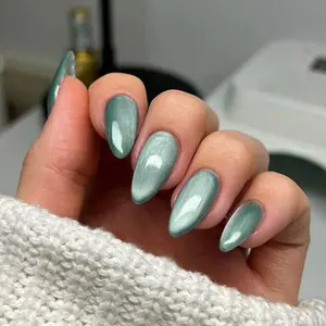 Upgrade Your Look Instantly, 24pcs Y2K Almond Medium Nail Tips, Cat Eye Acrylic False Nails Set, DIY Daily Use for Women and Girls, Press On Nail