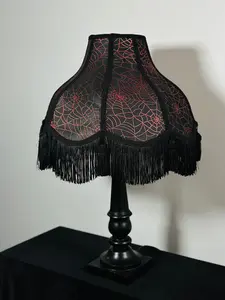 Red & Black Spiderweb Lampshade