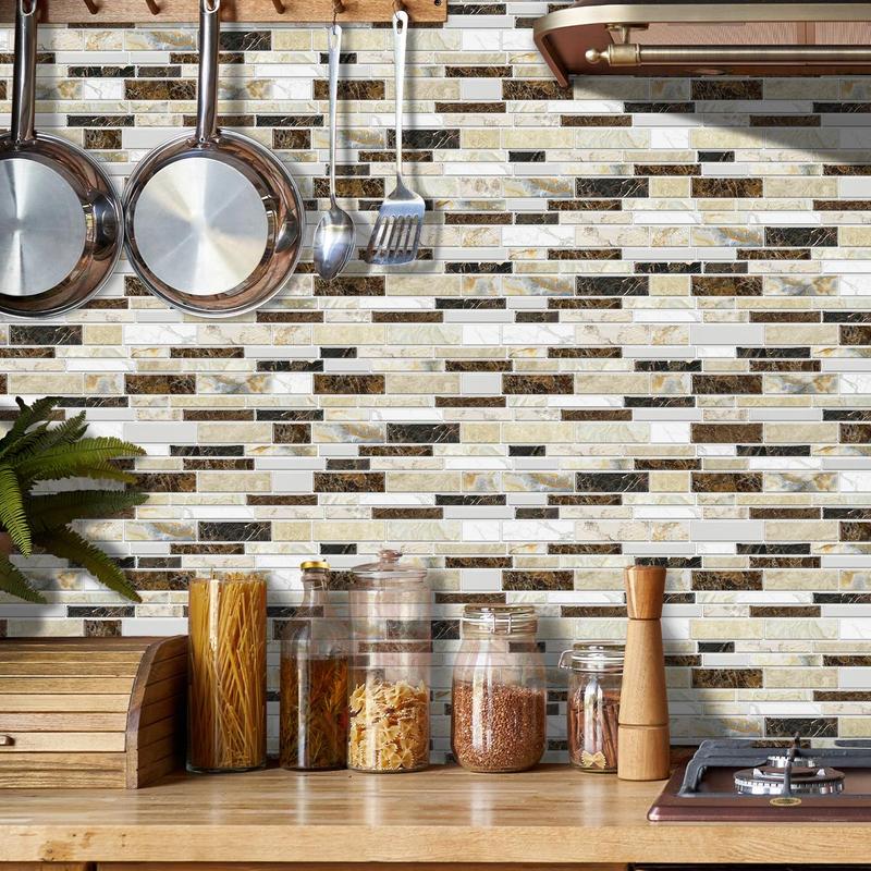 Marble Pattern Wall Sticker, Self-Adhesive Peel-and-Stick Waterproof and Oil-Proof Wall Decal for Kitchen, Bathroom, Home Office and Dormitory, Marble Backsplash Wallpaper