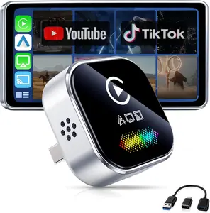 2026  4-in-1 Wireless CarPlay & Android Auto Adapter, 5-Second Auto Connect, Supports Nf/YT/TikTok/Screen Mirroring.Convert Wired to Wireless for Car