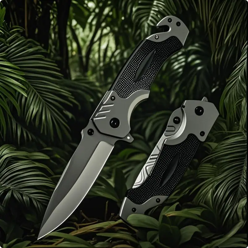 EDC multi-function folding knife camping hiking and daily carry outdoor high hardness stainless steel folding knife for self-defense hiking barbecue S