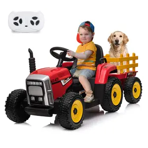 Summervibes Flash Sale Toy Items: 12V Kids Electric Ride-On Tractor with Trailer – 7-LED Headlights – MP3/USB Player – 2+1 Gear Shift – Remote Control – Slow Start – Battery Powered – 35W Motor – EVA Tread Tires – For Toddlers Ages 3-6