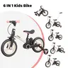 【Fall Deals】JMMD 6-in-1 Multi-Functional Children's Bicycle for 18-60M Toddlers, Foldable Pedal-Powered Balance Bike with Training Wheels, Push Handle, Brakes, Kickstand, Ride-On Toy Gift for Boys & Girls, Childrens Bicycle, Foldable Kids' Bikes