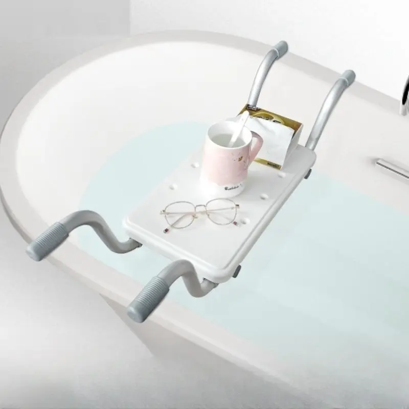 The bathroom bathtub shelf is easy to install