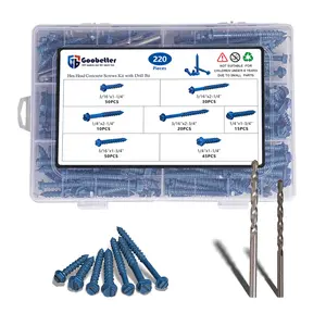 1/4 3/16 Concrete screw Brick brick self tapping screws hexagonal multi-head drive head blue self tapping screws screws  solid