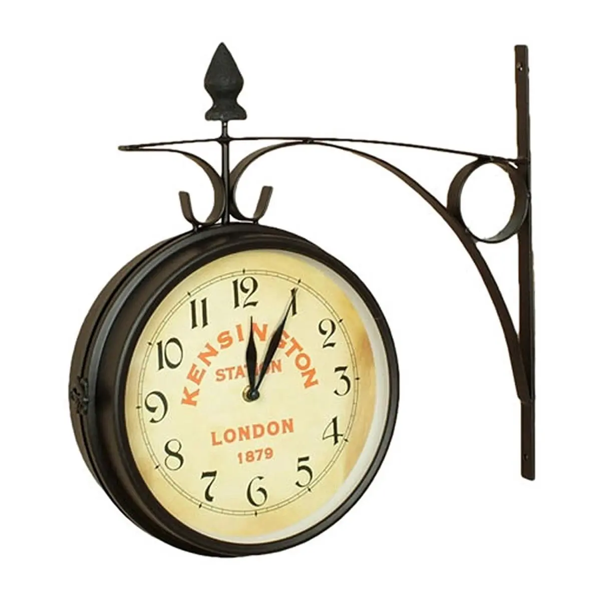 212 MAIN Nostalgic London Kensington Station Large Double-Sided Analog Wall Clock - Classic Decorative Indoor Home Decor Item, Analog Clock, Classic Wall Clocks