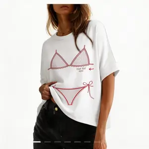 Women's 100% Cotton Plus Size Crew Neck T-Shirt S-5XL Custom Bikini Graphic Bachelorette Party Beach Aesthetic Top