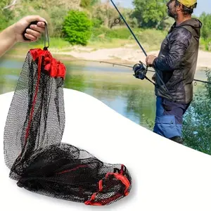 Portable Drawstring Fishing Net Bag, Lightweight Mesh Fishing Net Storage Bag, Fishing Accessories for Outdoor Camping Hiking