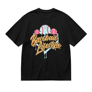 2D Flat Baseball Lifestyle Graphic Print Black T-Shirt Acrylic Pendant Ornament For Home Decor & Room Decoration Holiday Gift For Sports Fans