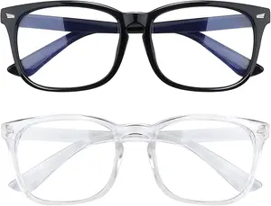 2 Pack Blue Light Glasses for Women & Men – Stylish Computer Glasses to Reduce Eye Strain, Block Blue Light & Protect Vision During Screen Time for Work, Gaming & Study