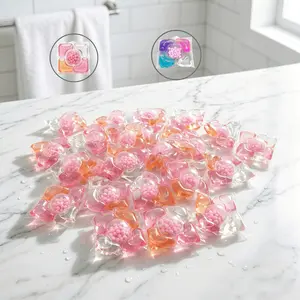 5-in-1 Laundry Detergent Pods, Laundry Beads, Floral Laundry Detergent, Lavender & Cherry Blossom Scent, 30ct 50ct Bags, Deep Cleaning, Stain Lifting, Fabric Softening, Ideal for Home, Family, Daily Wear & All Laundry Needs