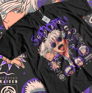 Gojo Satoru T-shirt Jujutsu Kaisen Mahito Horror Anime Funny Gift Shirt All Size