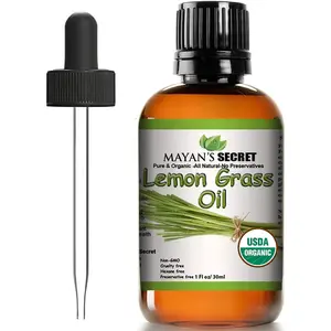USDA Certified Organic Lemongrass Essential Oil (100% Pure & Natural - UNDILUTED) 1oz Amber Glass Bottle Healthcare Healthy