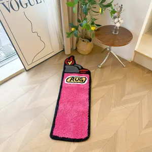 High-Density Tufted Rug with Tpr Anti-Slip Bottom, Lighter Design, Block, Living Room Bedroom Mat, Easy Care, Decorative Rug