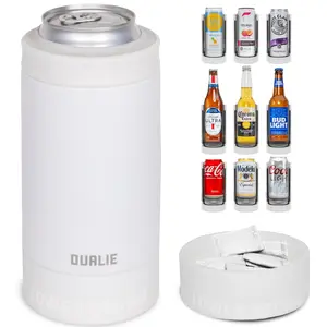 DUALIE Lower Deckie - Insulated 12 oz Can Cooler with Pouch Container - Universal Drink Holder with Built-in Pouch Bin