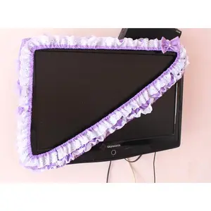 24-48INCHES Fabric TV Circle Power on Without Taking Out Dust Cover Monitor Screen Home Decorations Dust Cover with Elastic