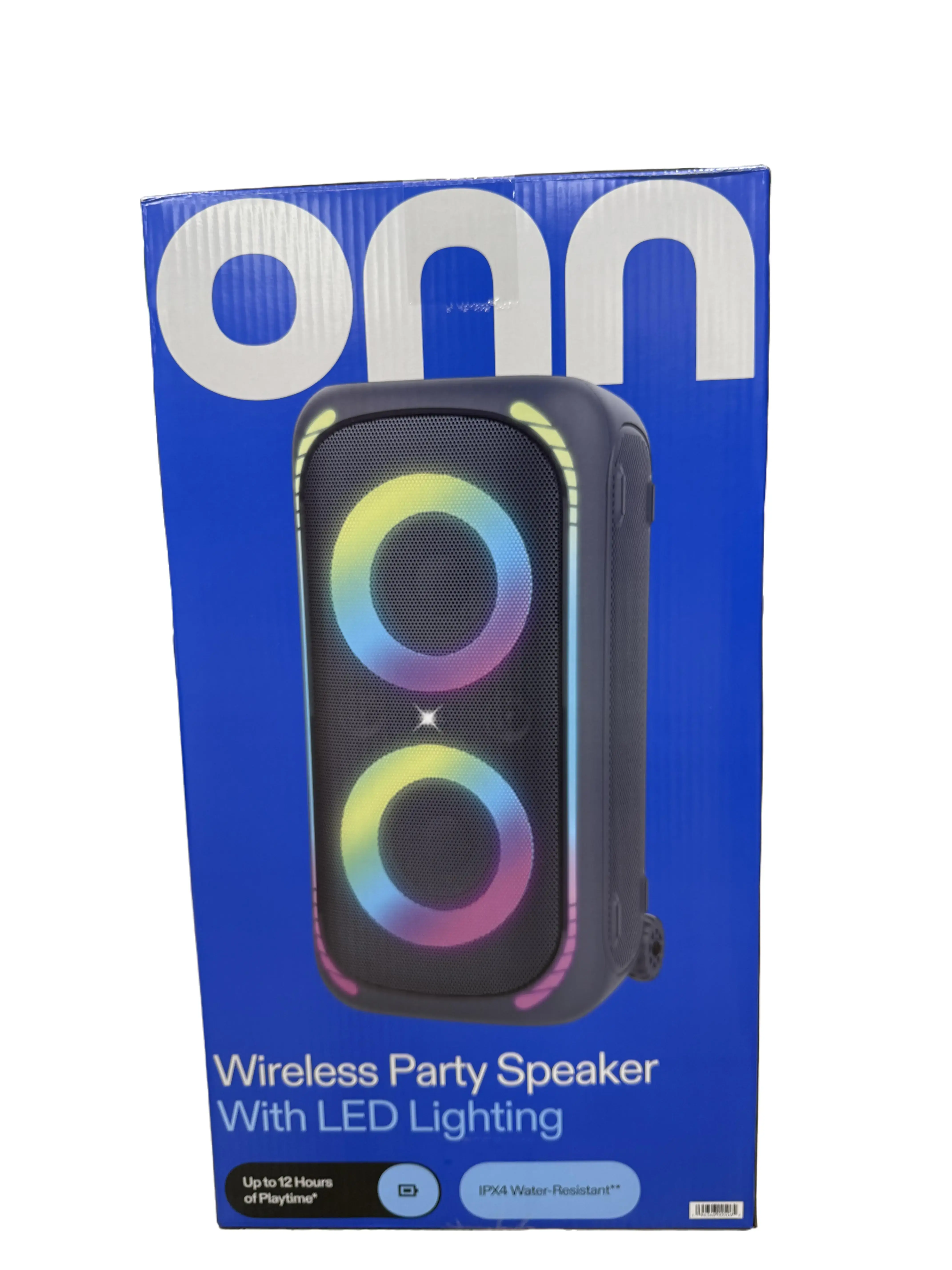onn Large Party Speaker Gen 2 with LED Lighting