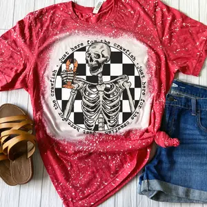 Just Here For The Crawfish Bleached Shirt - Red