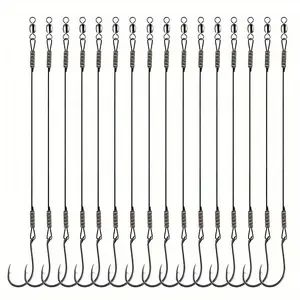 YOTO 8299 Circle Hooks Rigs,Steel Catfish Hook Rig,Octopus Fishing Hook with Leader,Fishing Circle Hook Wire for Saltwater Freshwater