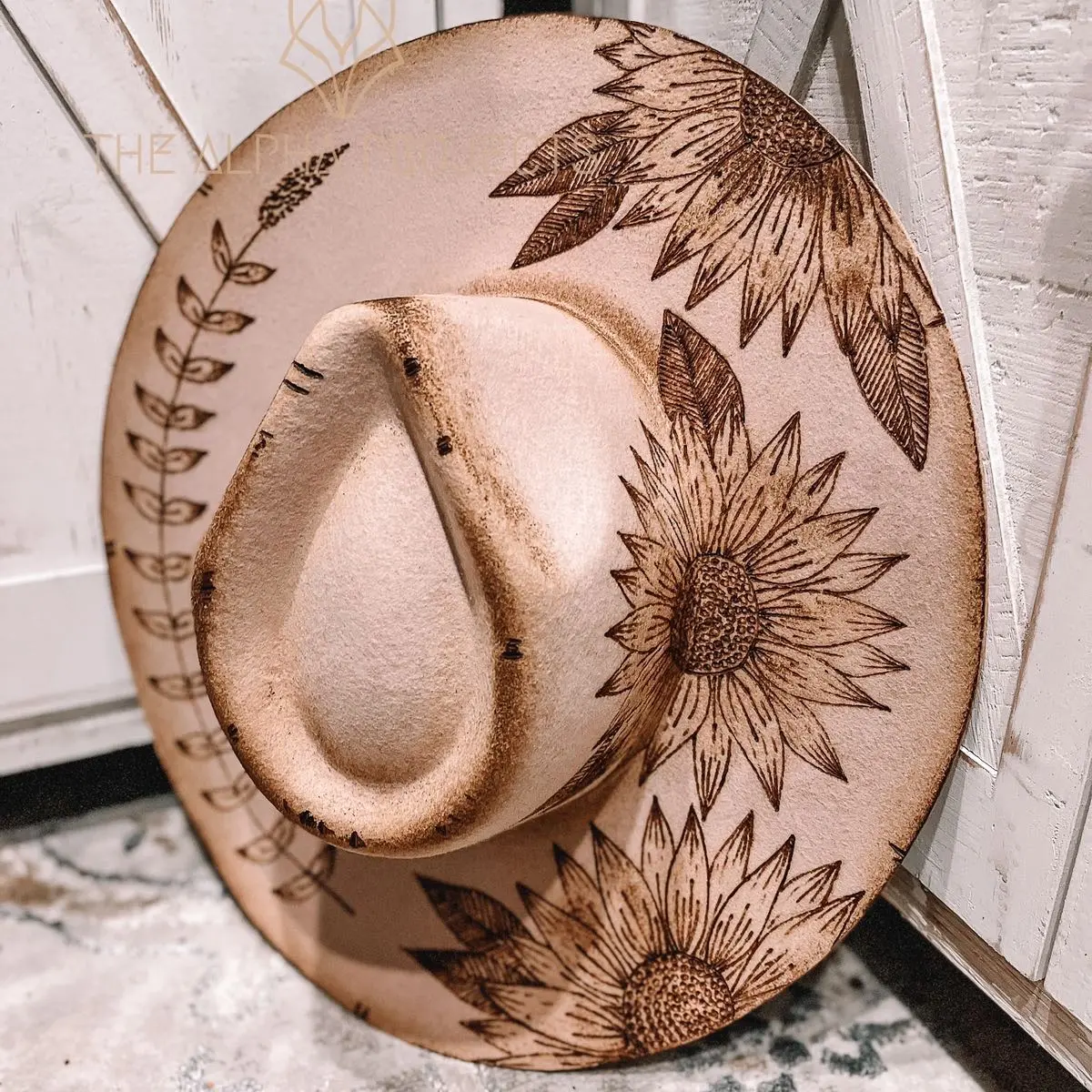 Becky: Triple Sunflower HandBurn Hat
