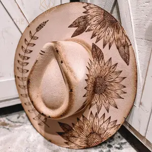 Becky: Triple Sunflower HandBurn Hat