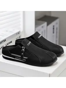 Men's Baotou Sandals, Summer Outdoor Slip-On Half-Flip Flops, Soft Sole Anti-Slip Driving Shoes, Comfortable Men's Footwear, Slip On Mules