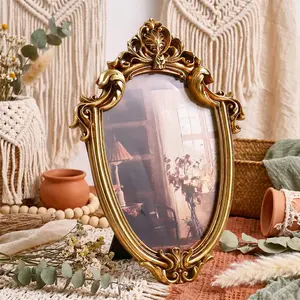 European Classical Photo Frame, Resin Material, Wall Hanging or Desktop, Home Office Decor, Festival Party Decoration