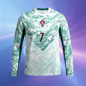 2026 Portugal National Team Short Sleeve Red Home Soccer Jersey 7# Ronaldo Long Sleeve Green Away Jersey