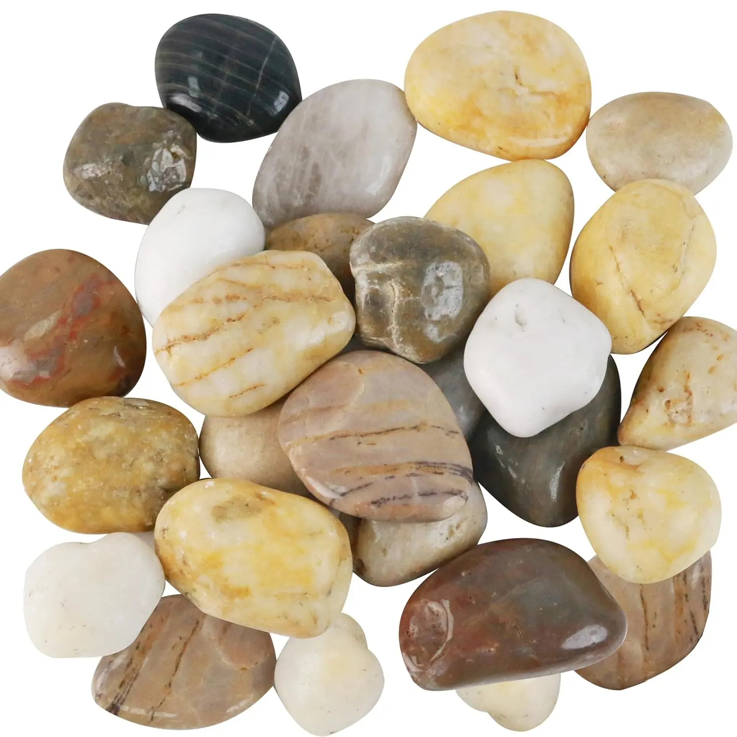 5 LBS High Polished 2-3 Inch Rounded Edges Natural Pebbles, Outdoor Decorative Gardening Supplies, Indoor Plant Vase Filler, Fish Tank Aquarium & DIY Project Accessory