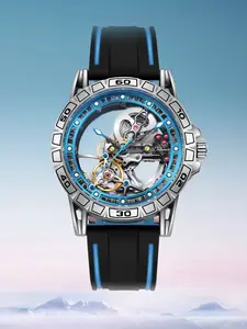 Dulunwe brand automatic men's watch 1.81 inch stylish hollow mechanical self-winding watch 30M waterproof 6026C