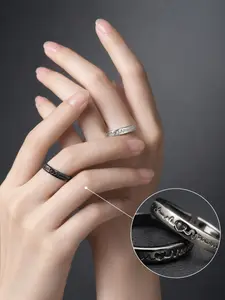 Couple Ecg Rings, Unisex High-End Open Alloy Rings, Perfect Anniversary Gift, Trendy Atmosphere Jewelry, Ideal for Couples
