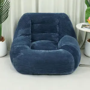 Beanbag Couch, Cozy Fluffy Cloud Mini Couch,Lazy Sofa, Corduroy Fabric for Living Room, Bedroom & Dorm Yellow,Blue