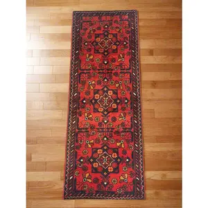 Khal Mohammadi 2X5 Handmade Wool Runner Rug # 12282