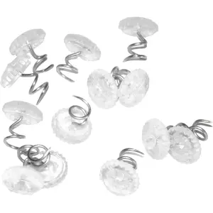 60 Pcs Upholstery Tacks Headliner Pins Clear Heads Twist Pins for Slipcovers and Bedskirts, 0.5 Inches Bed Skirt Pins