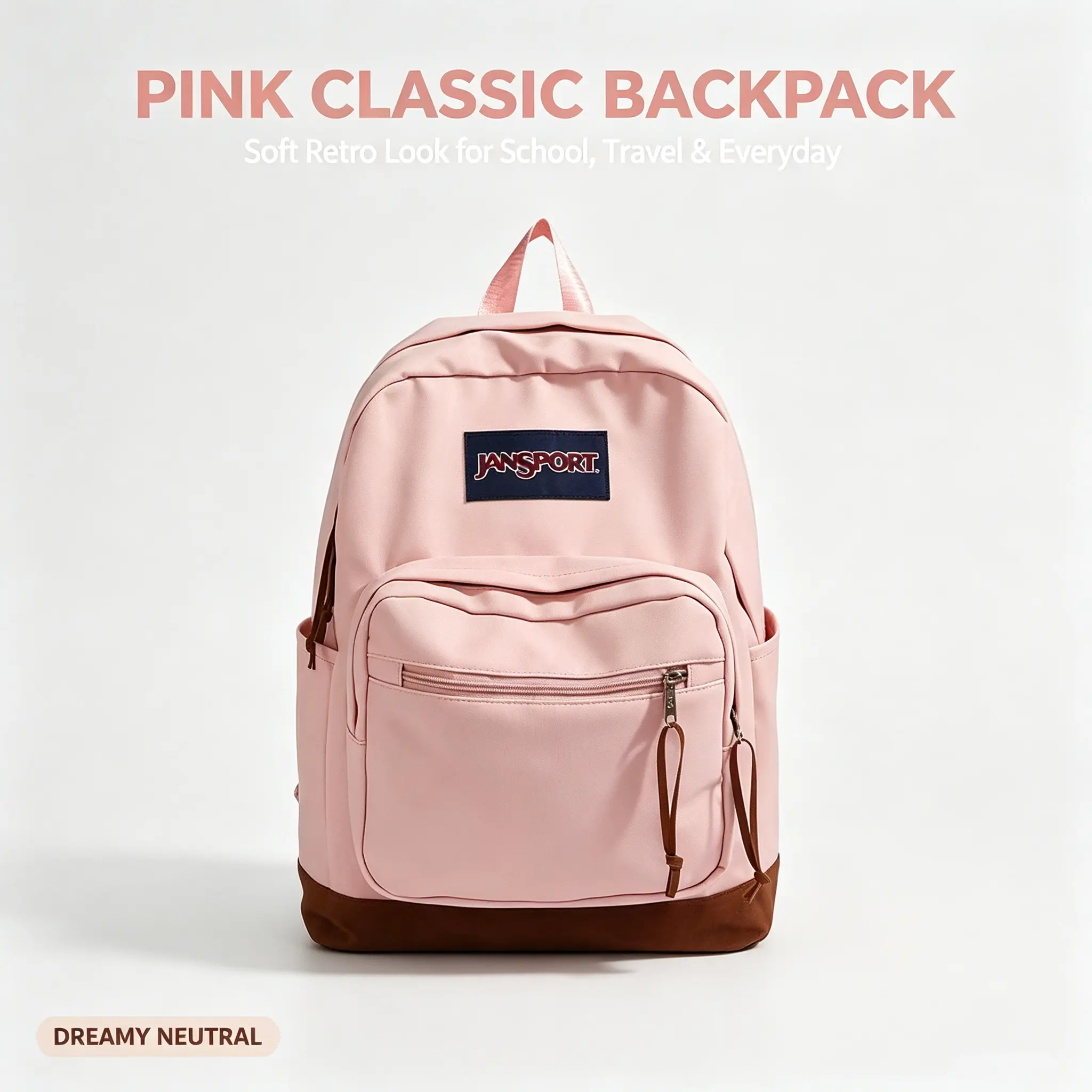 Jansport Vintage Suede-Bottom Unisex Backpack - Campus Fit, Padded Straps, Waterproof Fabric, Student Rucksack for Campus & Everyday Use