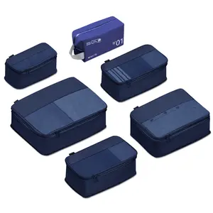 6 Set Compression Packing Cubes for Travel Essentials, Luggage Organizers for Suitcases and  Backpacks, Space Saving Storage Bags
