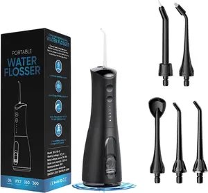 TopSaleMall Cordless Water Flosser, Water Dental Flosser, Rechargeable Irrigation Cleaner,4 Modes Portable Water Flosser with 5 Nozzles, Water Flossers for Teeth, Dental Tools