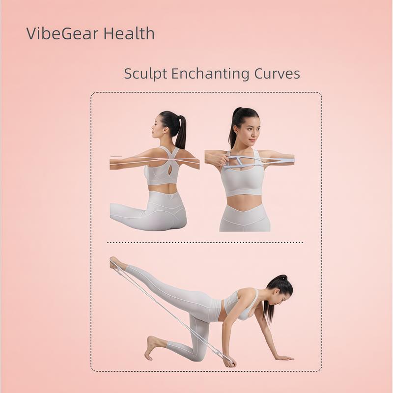 VibeGear 3-in-1 All-in-One Bands Resistance Bands Figure 8 Exercise Bands for Women TPE Material Arm & Chest Expander for Home Gym Yoga Muscle Toning Stretching Gear